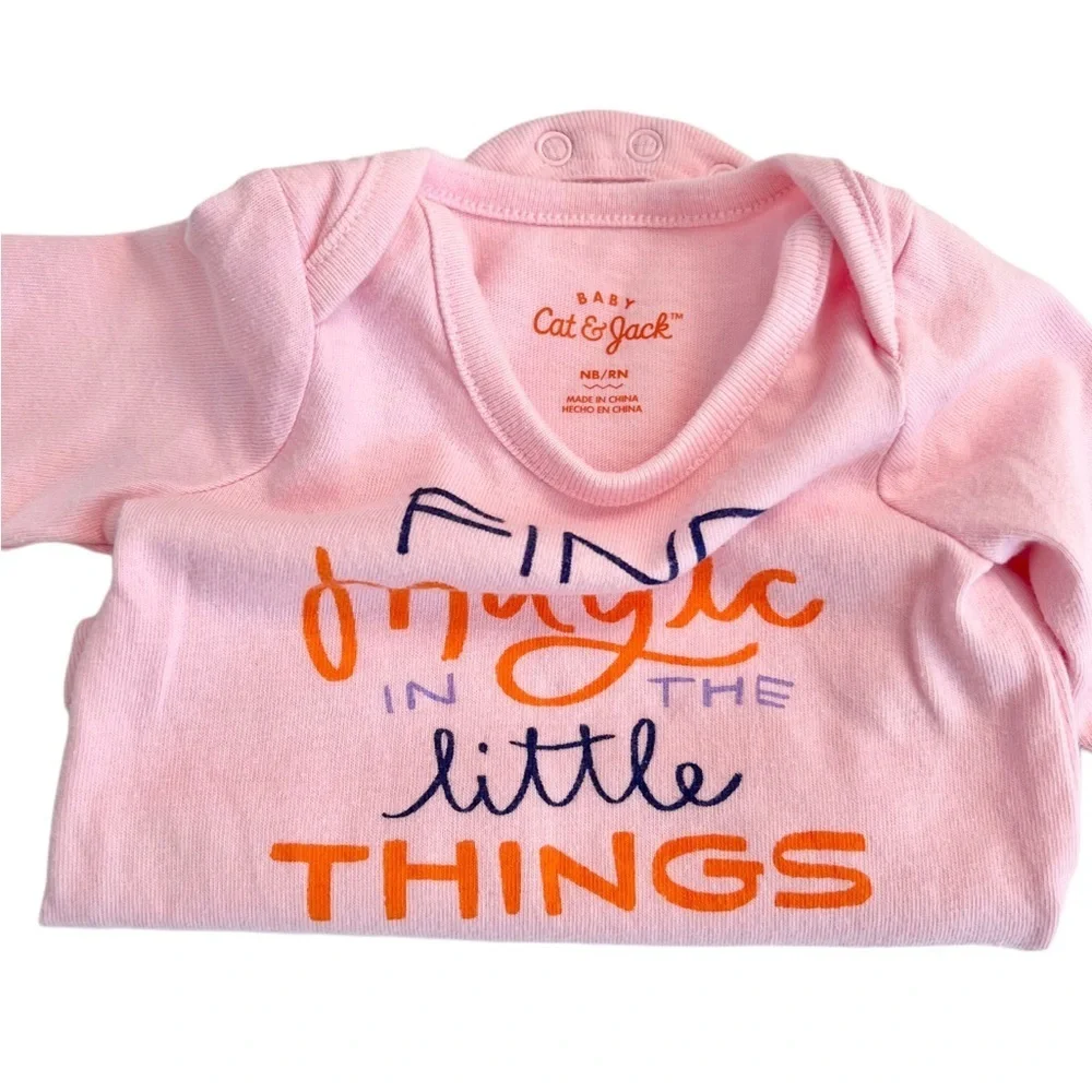 💫$3/ADD ON 💫 Cat & Jack Pink Graphic Long Sleeve Bodysuit | Baby Girl Newborn